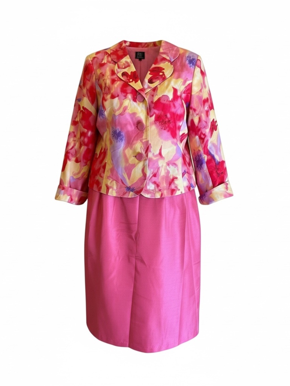 Floral Pink Two-Piece Dress Suit